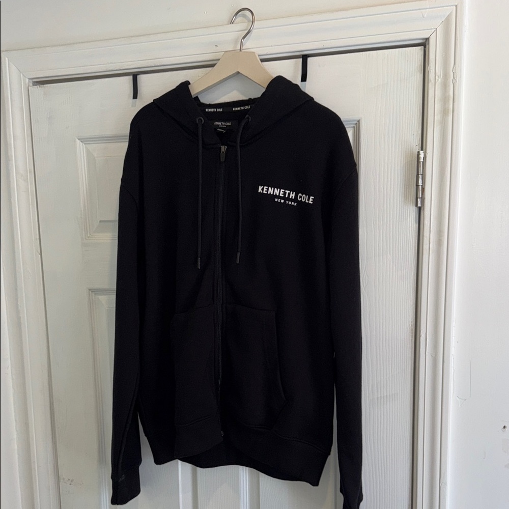 Kenneth Cole Men's Black Zip-Up Sweater
